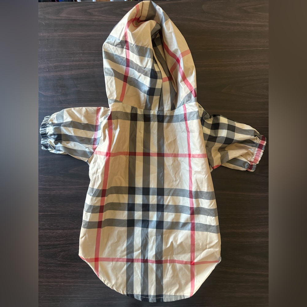 Plaid Hooded Dog Raincoat